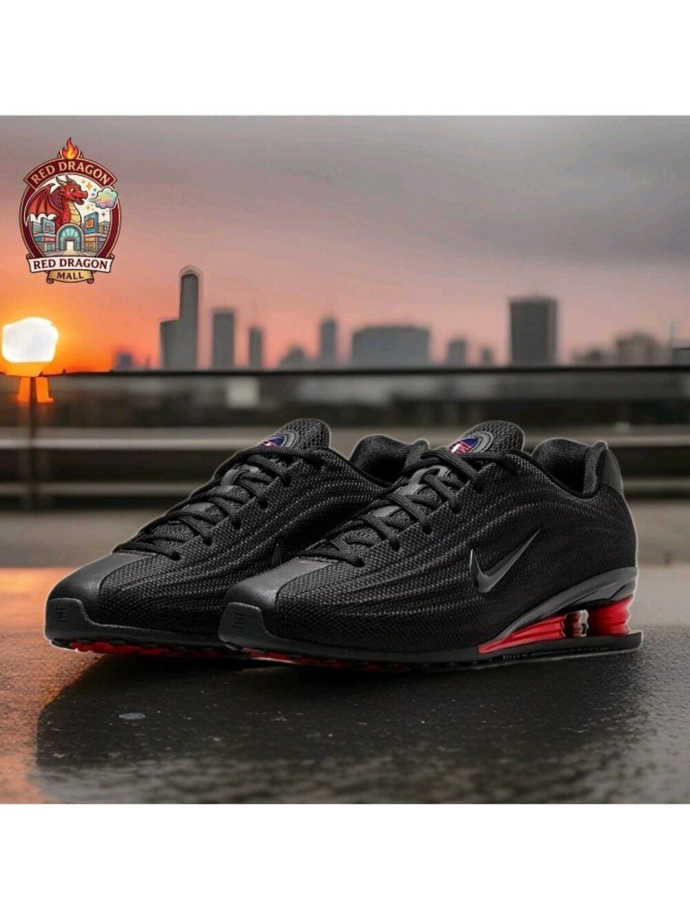 Nike Shox Z Black University Red Shoes HQ7540-002 - Women's Size 8.5